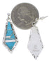 Genuine Sterling Silver And Turquoise Inlay Earrings EX31682