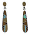 Southwest Multicolor Inlay And Silver Earrings EX31699