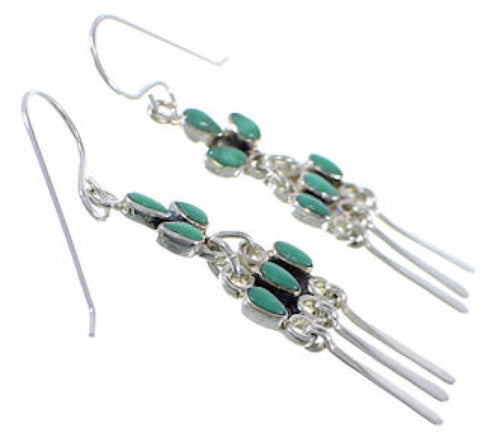 Turquoise And Genuine Sterling Silver Hook Dangle Earrings EX30078