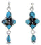 Sterling Silver Turquoise Post Dangle Earrings FX30837
