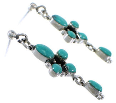 Southwest Turquoise Post Dangle Earrings FX30841