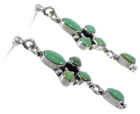 Turquoise Sterling Silver Post Dangle Earrings FX30844