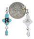 Turquoise Sterling Silver Southwest Post Dangle Earrings FX30845