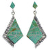 Sterling Silver Jewelry Turquoise Post Dangle Earrings FX30853