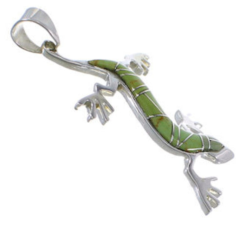 Turquoise Lizard Sterling Silver Jewelry Pendant FX30891