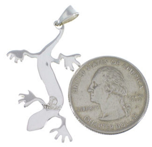 Lizard Multicolor Sterling Silver Southwest Pendant FX30895