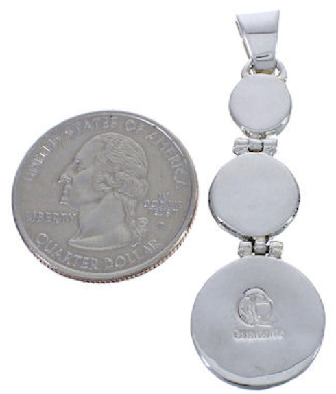 Turquoise Inlay Silver Substantial Southwest Pendant PX29322