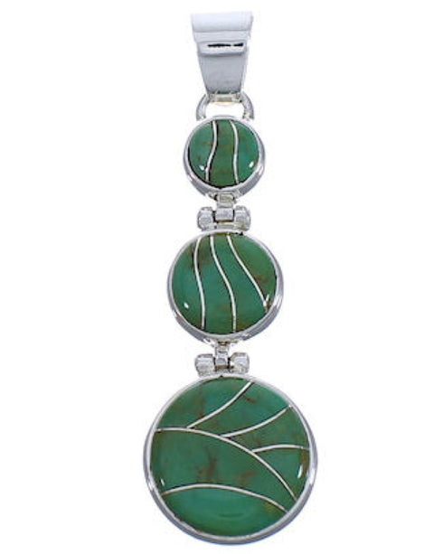 Turquoise Silver Jewelry Southwest Well-Built Pendant PX29325