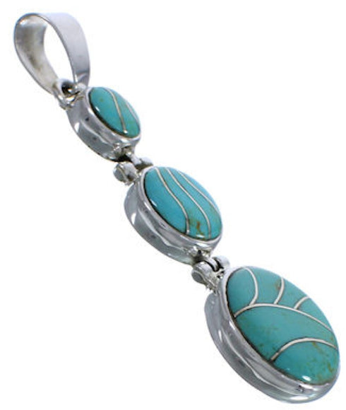 Sterling Silver And Turquoise Substantial Pendant Jewelry PX29326