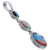 Multicolor Inlay Substantial Silver Jewelry Pendant PX29331