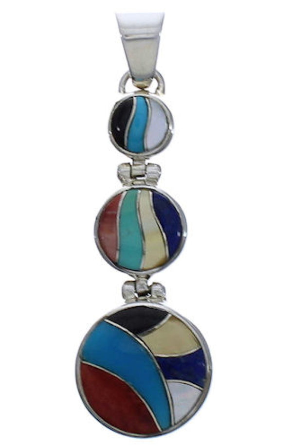 Southwest Well-Built Silver Multicolor Jewelry Pendant PX29332
