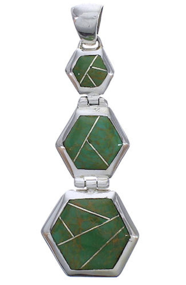 Southwest High Quality Turquoise Inlay Pendant Jewelry PX29338