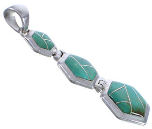 Turquoise Genuine Sterling Silver Well-Built Pendant Jewelry PX29339
