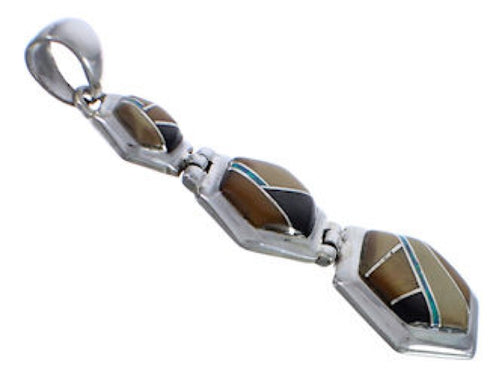 Multicolor Southwestern Well-Built Sterling Silver Pendant PX29344