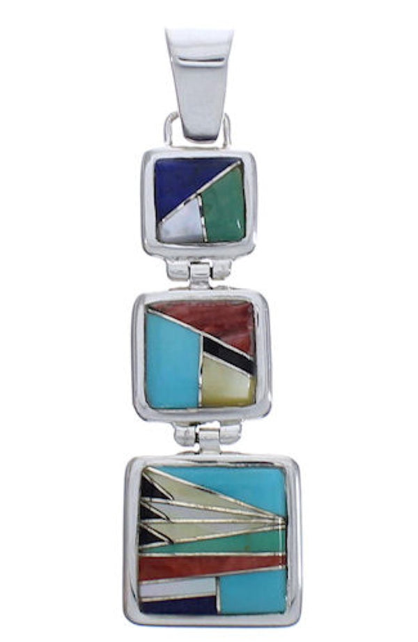 Multicolor Inlay High Quality Southwestern Jewelry Pendant PX29348