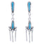 Southwest Turquoise And Sterling Silver Post Dangle Earrings EX31288