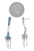 Southwest Turquoise And Sterling Silver Post Dangle Earrings EX31288