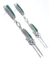 Genuine Sterling Silver And Turquoise Post Dangle Earrings EX31290