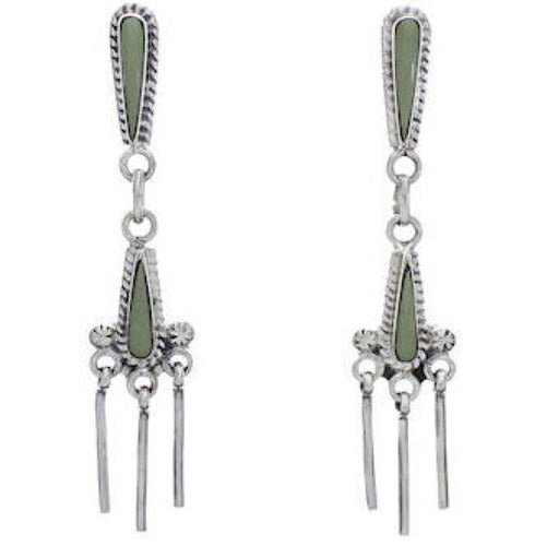 Turquoise And Genuine Sterling Silver Post Dangle Earrings EX31292