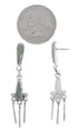 Turquoise And Genuine Sterling Silver Post Dangle Earrings EX31292