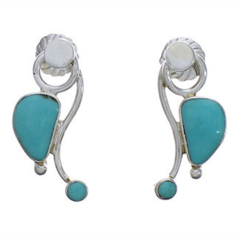 Turquoise Jewelry Southwest Sterling Silver Post Earrings EX31297