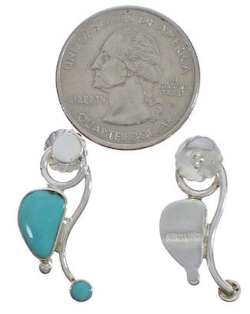 Turquoise Jewelry Southwest Sterling Silver Post Earrings EX31297