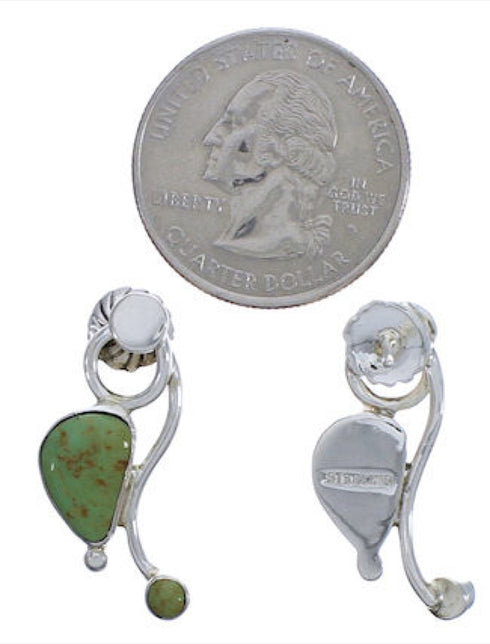 Southwestern Jewelry Turquoise And Silver Post Earrings EX31300