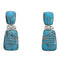 Turquoise Inlay Sterling Silver Post Dangle Earrings EX31303