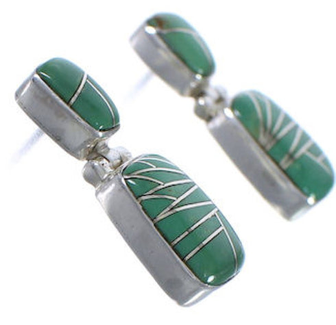 Sterling Silver And Turquoise Post Dangle Earrings EX31304