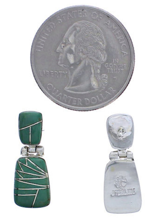 Sterling Silver And Turquoise Post Dangle Earrings EX31304