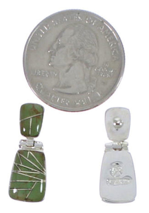 Southwest Sterling Silver And Turquoise Post Dangle Earrings EX31306