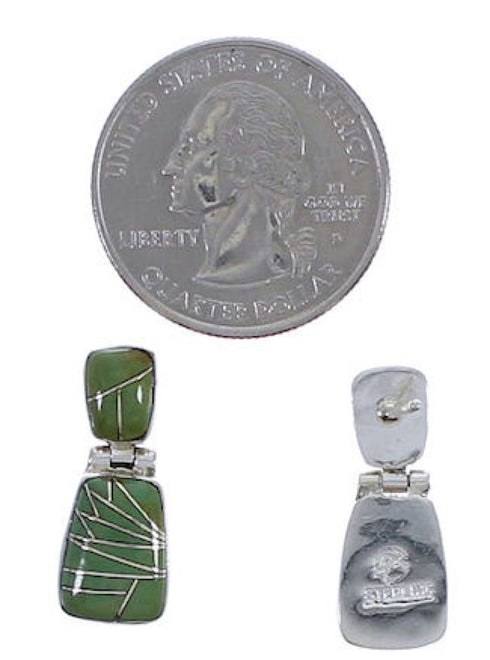 Turquoise Southwest Sterling Silver Post Dangle Earrings EX31307