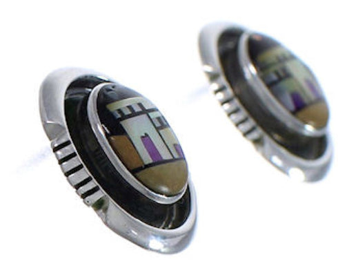 Native American Village Or Pueblo Design Multicolor Earrings EX31325