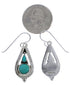 Southwest Turquoise And Sterling Silver Hook Dangle Earrings EX31350