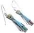 Multicolor Inlay And Sterling Silver Hook Dangle Earrings EX31365