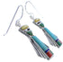 Southwestern Multicolor And Silver Hook Dangle Earrings EX31368
