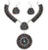 Silver Jewelry Turquoise Multicolor Link Necklace Set HS28583