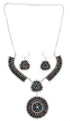 Silver Jewelry Turquoise Multicolor Link Necklace Set HS28583