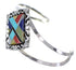 Multicolor Genuine Sterling Silver Cuff Bracelet EX29355