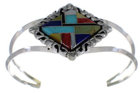 Multicolor Genuine Sterling Silver Cuff Bracelet EX29355