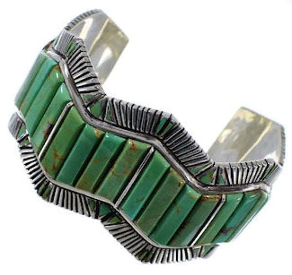 Turquoise Genuine Sterling Silver Southwest Cuff Bracelet EX29368