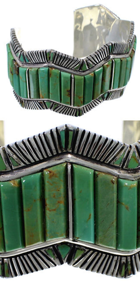 Turquoise Genuine Sterling Silver Southwest Cuff Bracelet EX29368