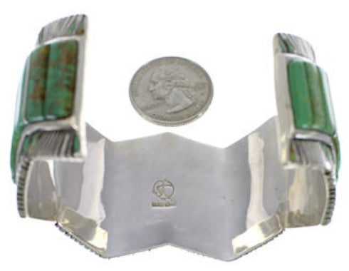 Turquoise Genuine Sterling Silver Southwest Cuff Bracelet EX29368