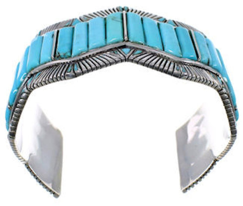 Genuine Sterling Silver Turquoise Southwest Cuff Bracelet EX29371