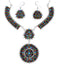 Turquoise Multicolor Link Necklace Earrings Jewelry Set NS34987