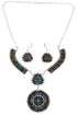 Turquoise Multicolor Link Necklace Earrings Jewelry Set NS34987