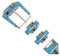 Sterling Silver Turquoise Multi Color Inlay Ranger Belt Buckle RS39300