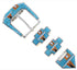 Sterling Silver Turquoise Multicolor Inlay Ranger Belt Buckle RS39296