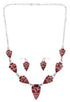 Red Oyster Shell Opal Link Necklace Earrings Jewelry Set RS34208