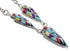 Sterling Silver Multicolor Link Necklace Earrings Jewelry Set RS34215